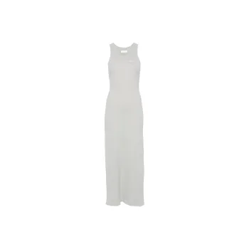 Paco Rabanne Logo Flocked Sleeveless Midi Dress