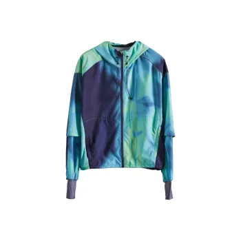 Rizhuo Cropped Coats Women's Aqua Moon Blue