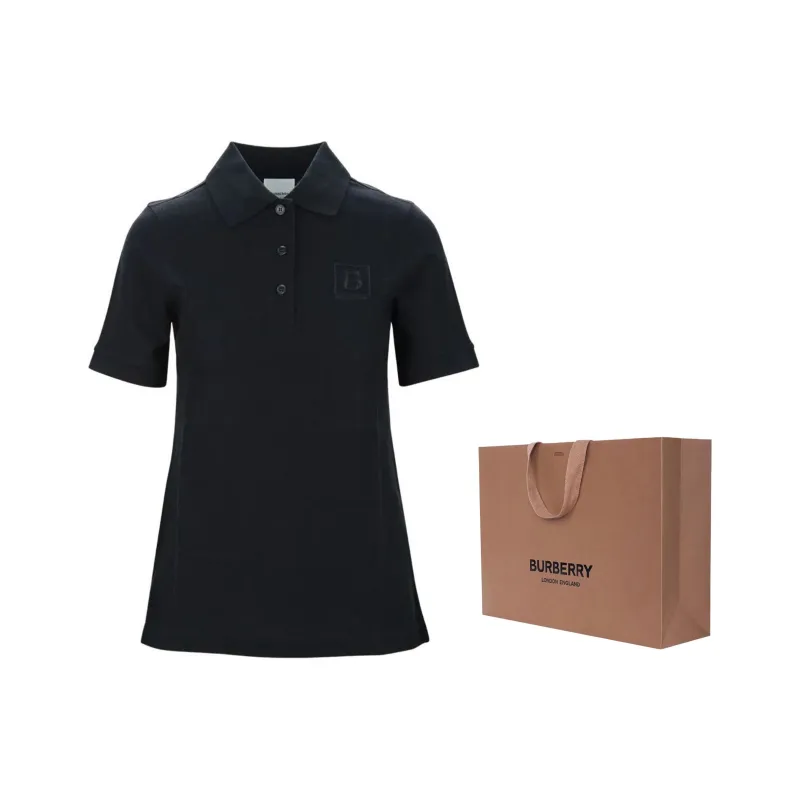 Burberry Logo B Polo Shirt Black-4