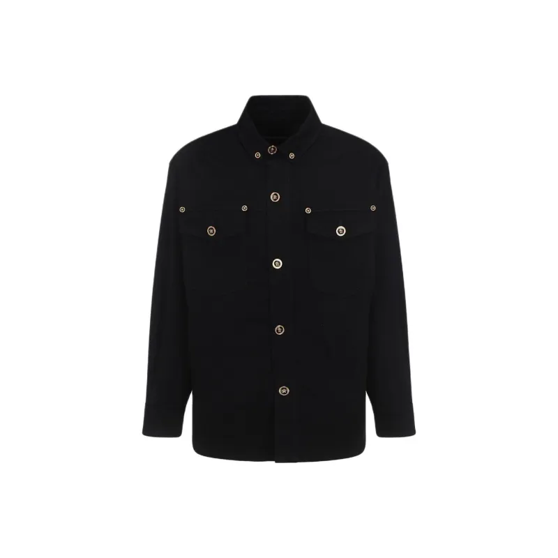 VERSACE Button-Up Long Sleeved Denim Jacket-0