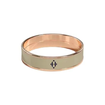 HERMES Enamel Rings Unisex Chestnut