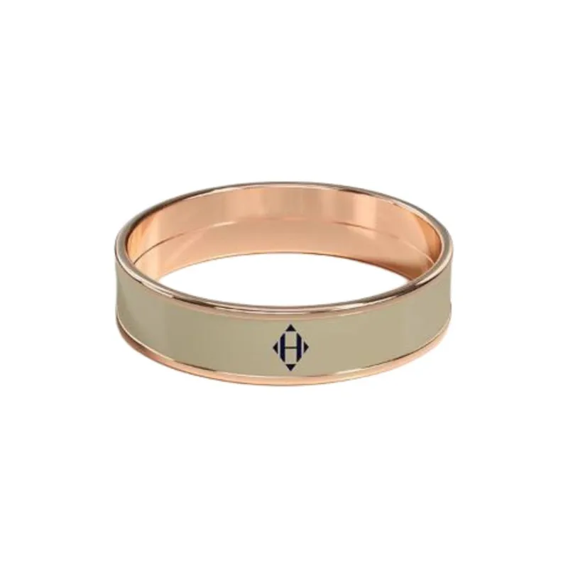 HERMES Enamel Rings Unisex Chestnut-0