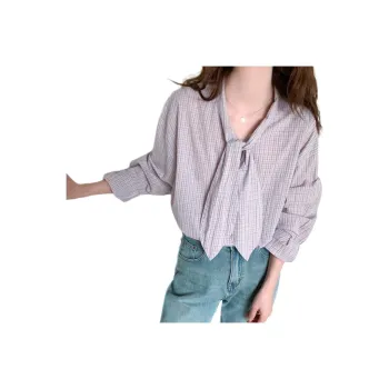 ERIRI Shirts Women's Pink Plaid