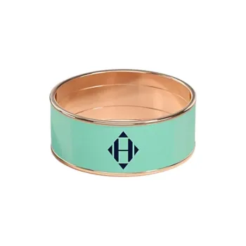 HERMES Enamel, Rose Gold Tone Plated Rings Women's Green