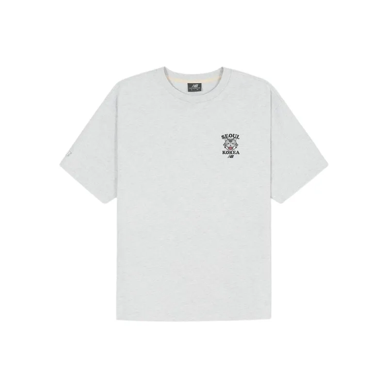 New Balance SEMI OVER FIT SEOUL T Shirt Unisex Light Gray-0