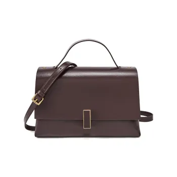 RED DRAGONFLY Cow Leather With Synthetic Leather Shoulder Bag, Crossbody Bag, Handbag Women's Mocha/Coffee