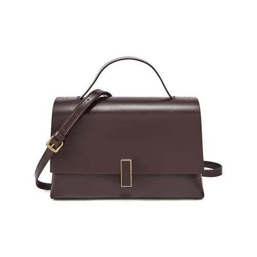 RED DRAGONFLY Cow Leather With Synthetic Leather Shoulder Bag, Crossbody Bag, Handbag Women's Mocha/Coffee