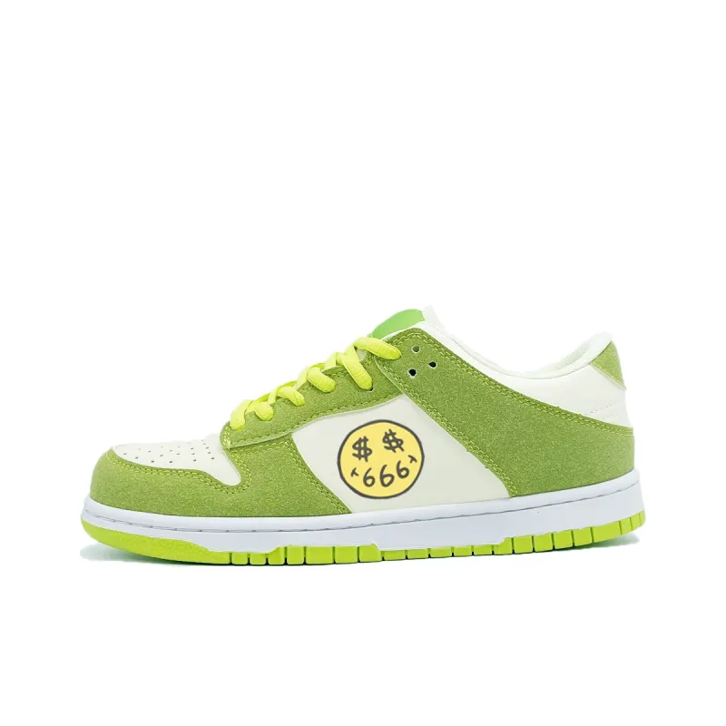 PAIN OR PLEASURE Low Top Skateboard Shoes Unisex Apple Green-0
