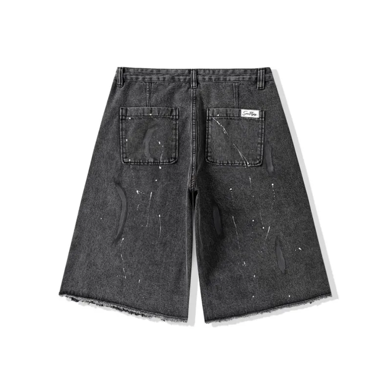 SNOW FLYING Denim Shorts Unisex-1