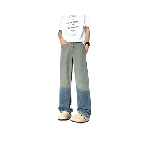 GEOGRE ALEX Jeans Men Yellow Mud Blue