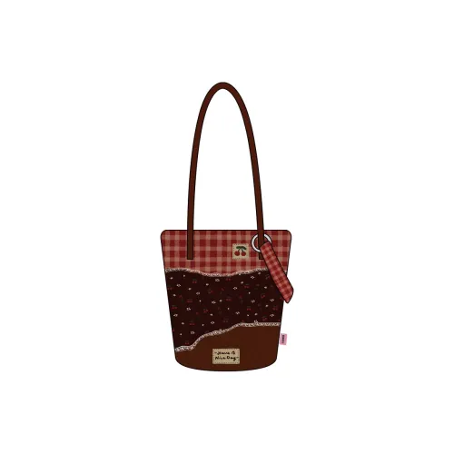 Perfect Styles Diagonal Corn Short Plush Shoulder Bag Regular Women's Red/Brown