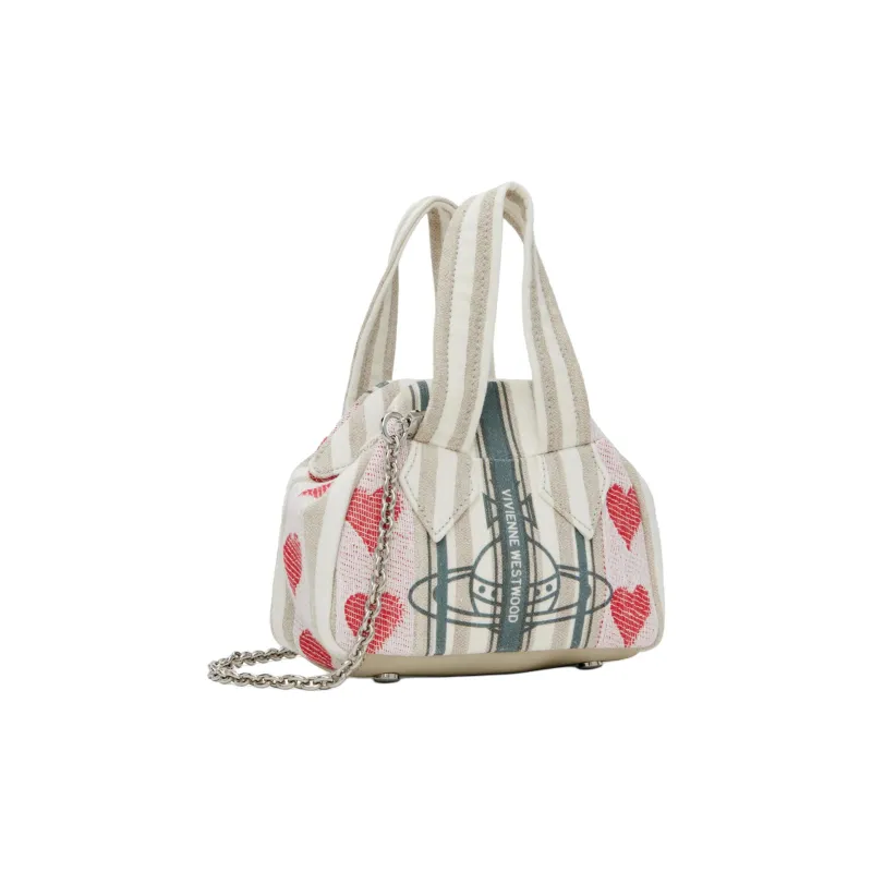 Vivienne Westwood Fabric One Shoulder Handbag Women's White-1