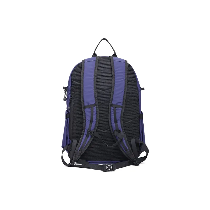 MYEDITION 18L Backpack Outdoor Bag Fabric Black/Greige/Long Flower Baskets Purple Unisex-2