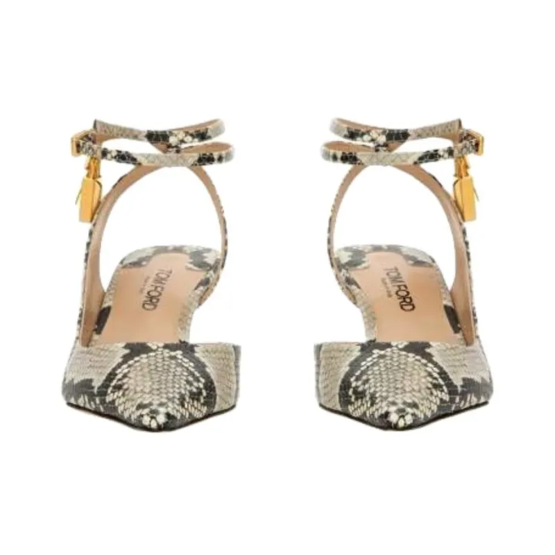 TF Python Slim Heel High Heels Women's Umber-3