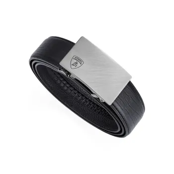 Automobili Lamborghini Cow Leather Belts Men's 3.4cm