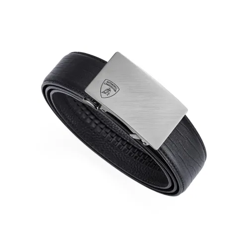 Automobili Lamborghini Cow Leather Belts Men's 3.4cm
