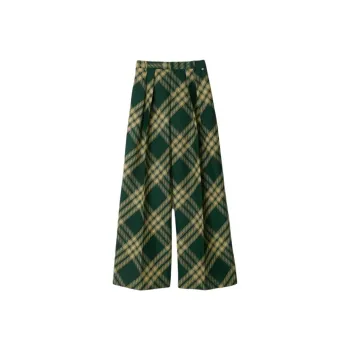 Burberry SS24 Casual Pants Women's Cherry Blossom Grass Green