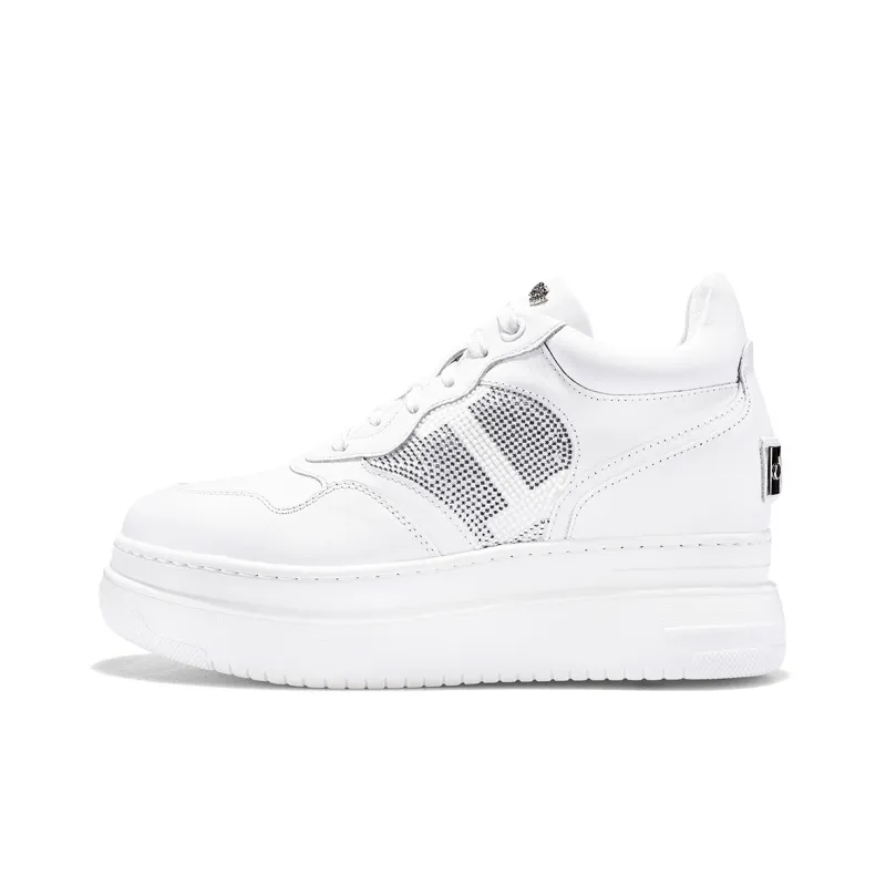 IiJin Low Top Skateboard Shoes Women's White-0