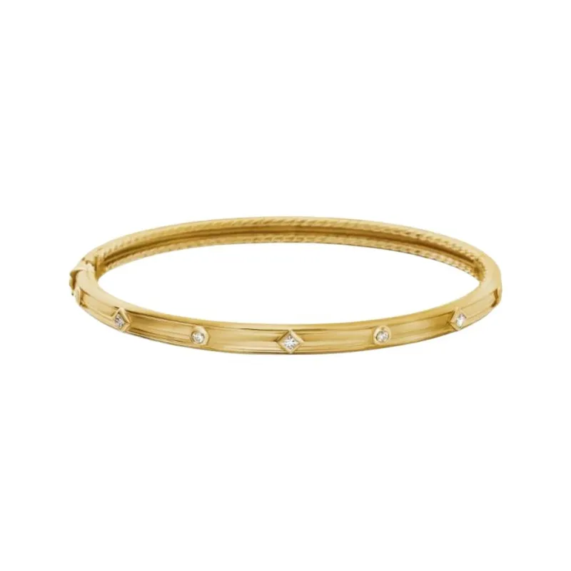 David Yurman 18K Yellow Gold Modern Renaissance Diamond Bangle-1