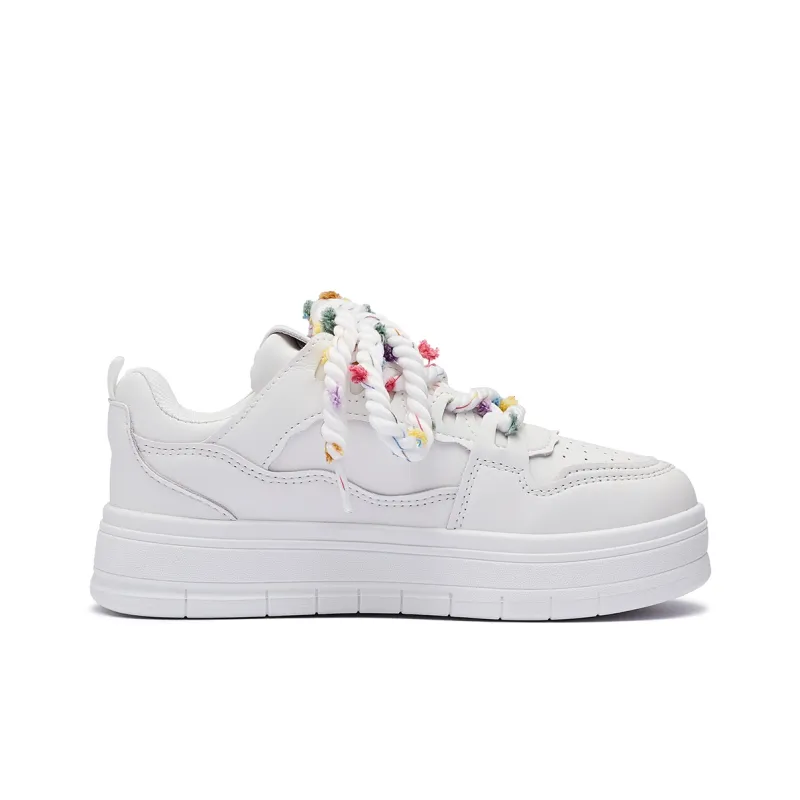 VKOI 1999 Wear resistant And Lightweight Low Top Skateboard Shoes Women's White-1