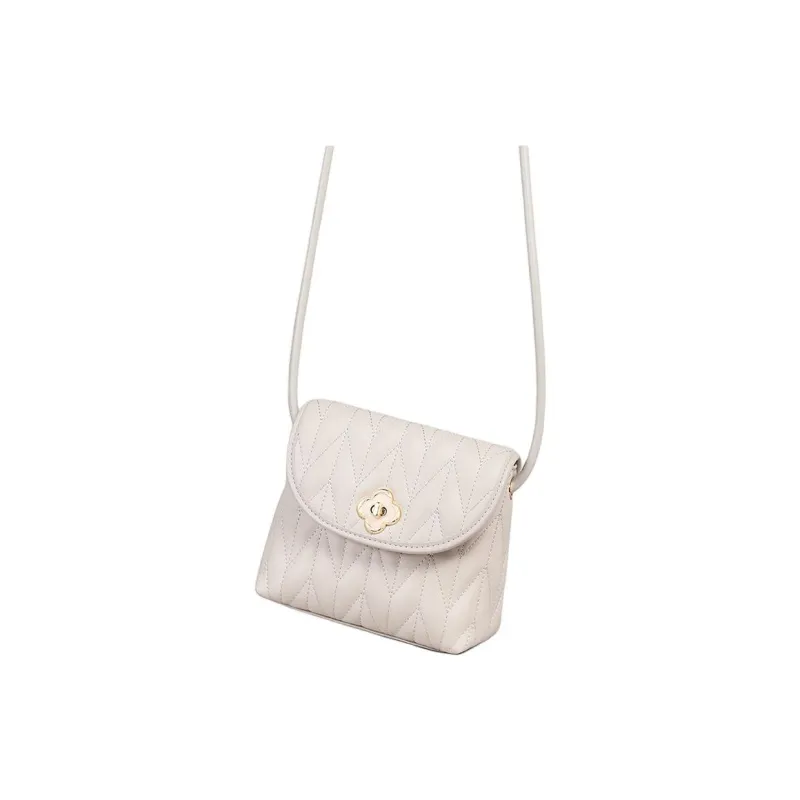 VINEY Cow Leather Shoulder Bag, Crossbody Bag Regular Women's Ecru-3