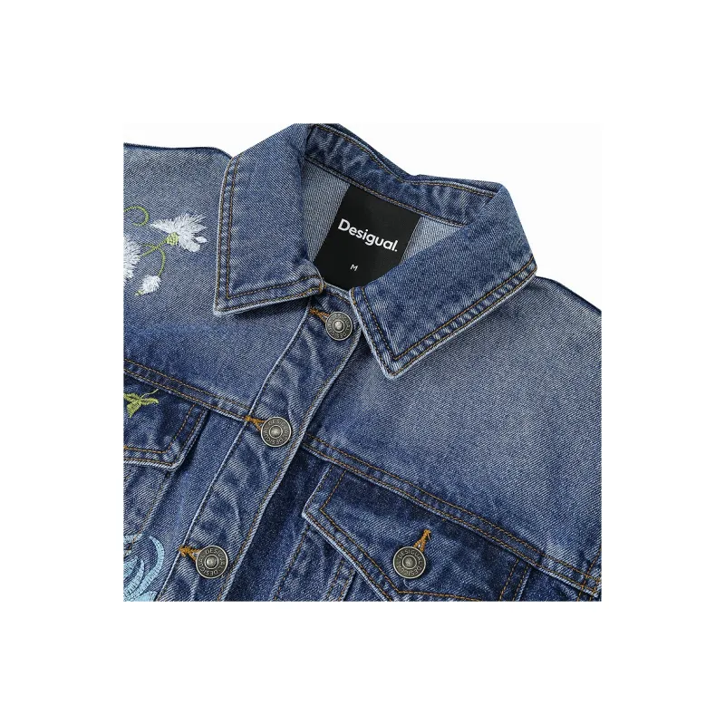 Desigual Denim Jackets Women's Medium Blue Denim-4