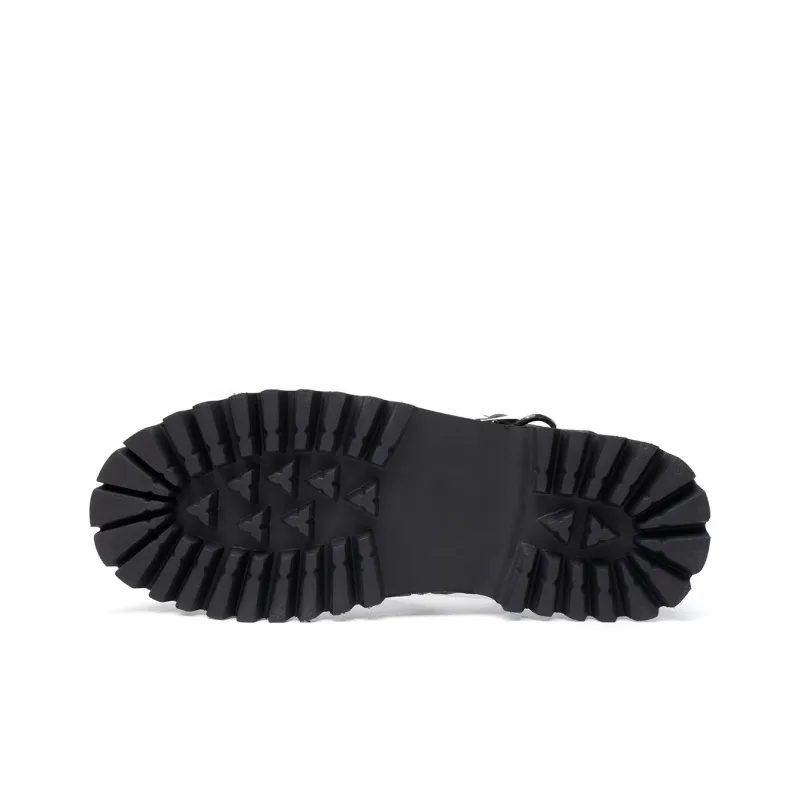 FED Outdoor Breathable Genuine Leather Shoes Versatile Minimalist Style Roman Sandals 4.6cm Men's Black-6