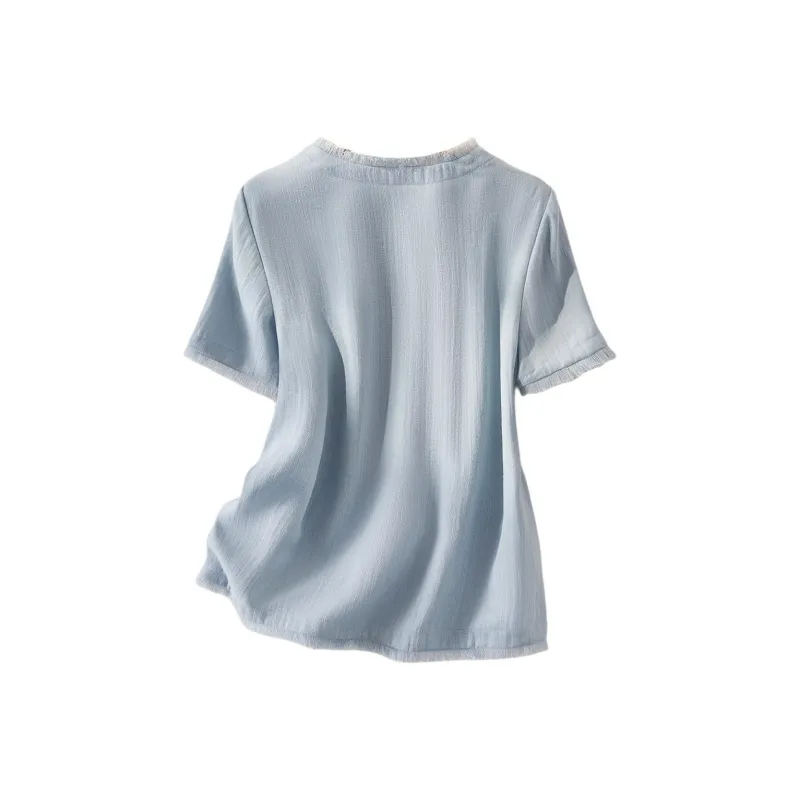 IHIMI Cropped Coats Women's Light Blue-2