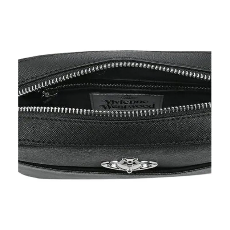 Vivienne Westwood Leather Crossbody Bag, Shoulder Bag Women's Black-6