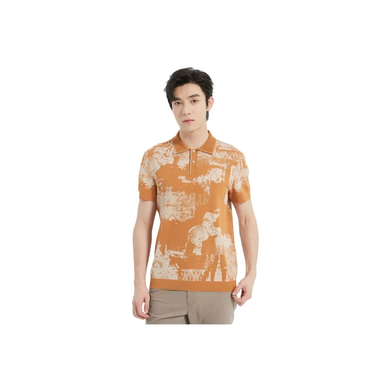 LESS IS MORE Polo Shirt Men's Orange Red-0