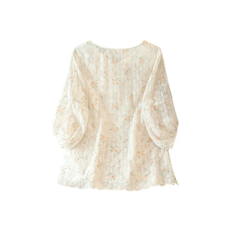 Cypress House Shirt Women's Light Orange Floral-1