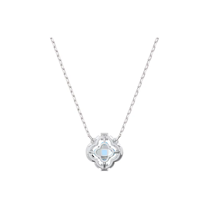 Swarovski Rhodium Plated Necklaces Women's Blue-2