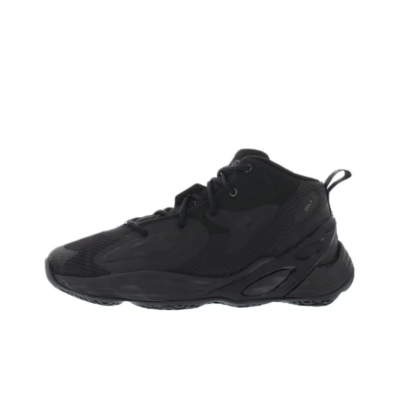 Adidas Exhibit A Shock Absorbers With Slip Resistant Features Mid Top Basketball Shoes Unisex Black-0