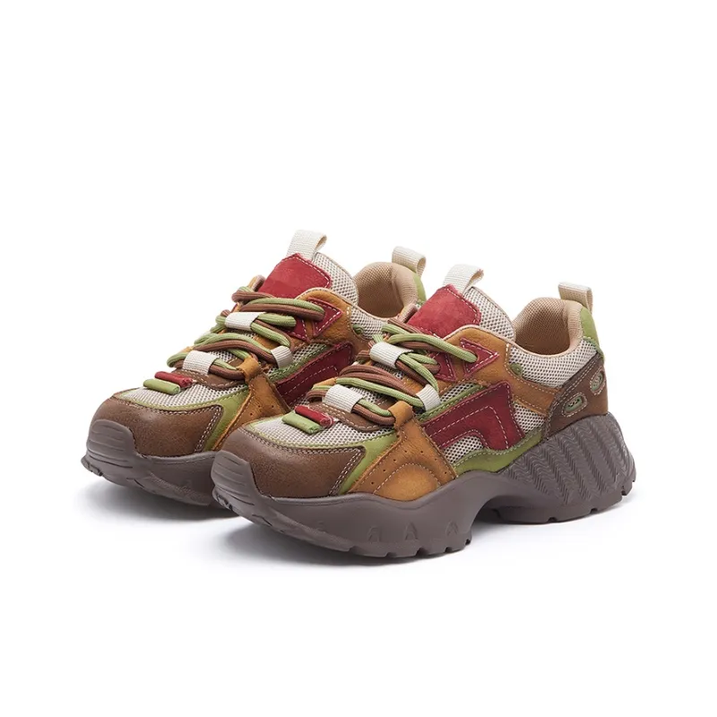 BURGELY Lightweight And Breathable Low Top Chunky Sneakers Women's-13