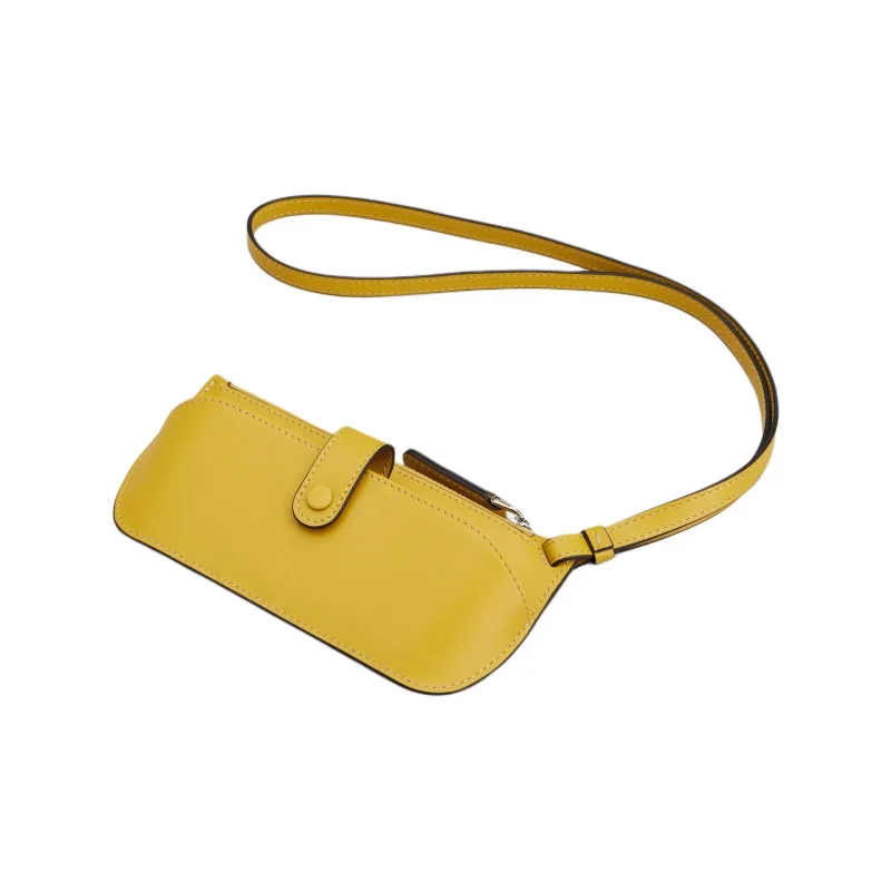 TOD'S Calfskin Eyeglass Pouch Unisex Yellow-1
