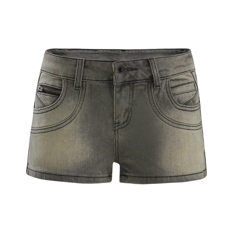 ZAZN Denim Shorts Women's Stone Gray-0