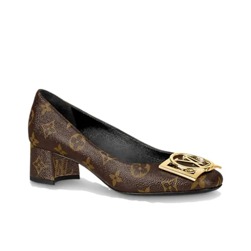 LOUIS VUITTON Lv Madeleine Block Heels 'Brown Monogram' Women's-1