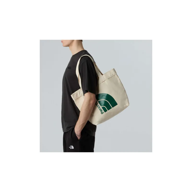 THE NORTH FACE Cotton Tote Bag Shopping Bag Handbag Shoulder Bag Women's Ecru & Green-4