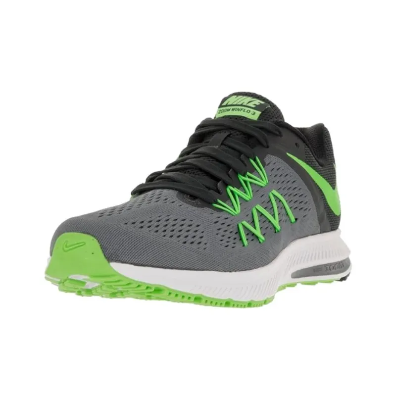Nike Zoom Winflo 3 Anti Slip Wear Resistant Low Top Running Shoes Men's Gray Green-2