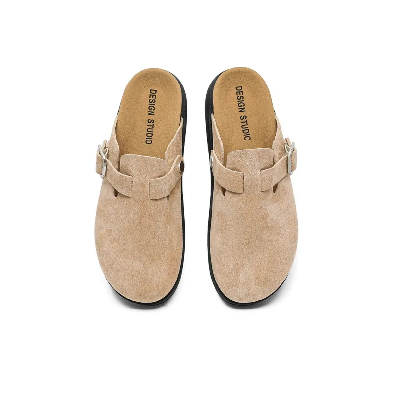 MOMGOG Rubber Sole Abrasion Resistant Slip Resistant Closed Toe Slippers Unisex Umber-2
