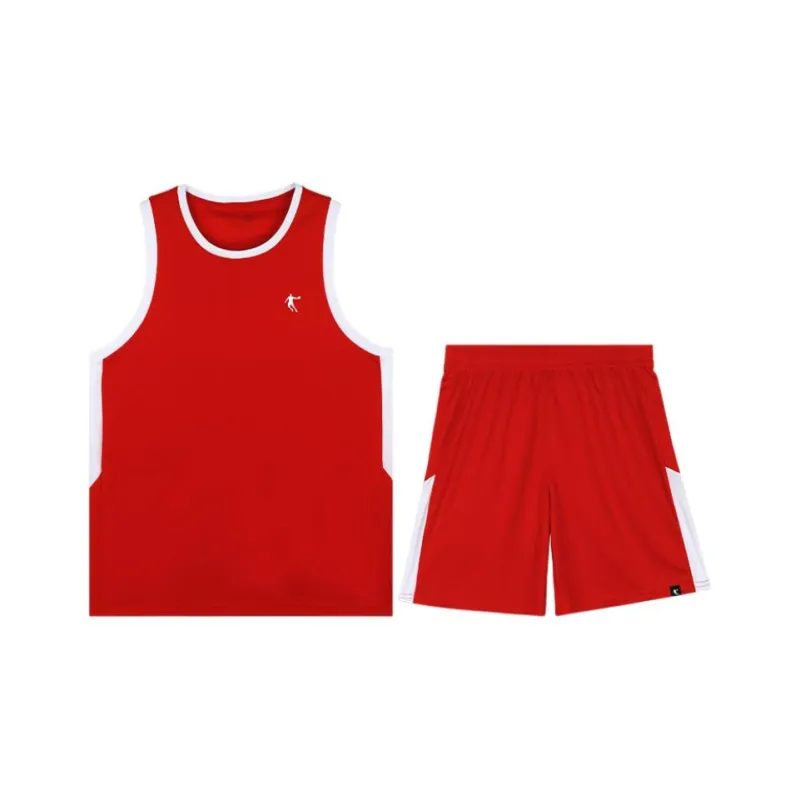 QIAODAN Basketball Suit Men's Tomato Red/Jordan White-0