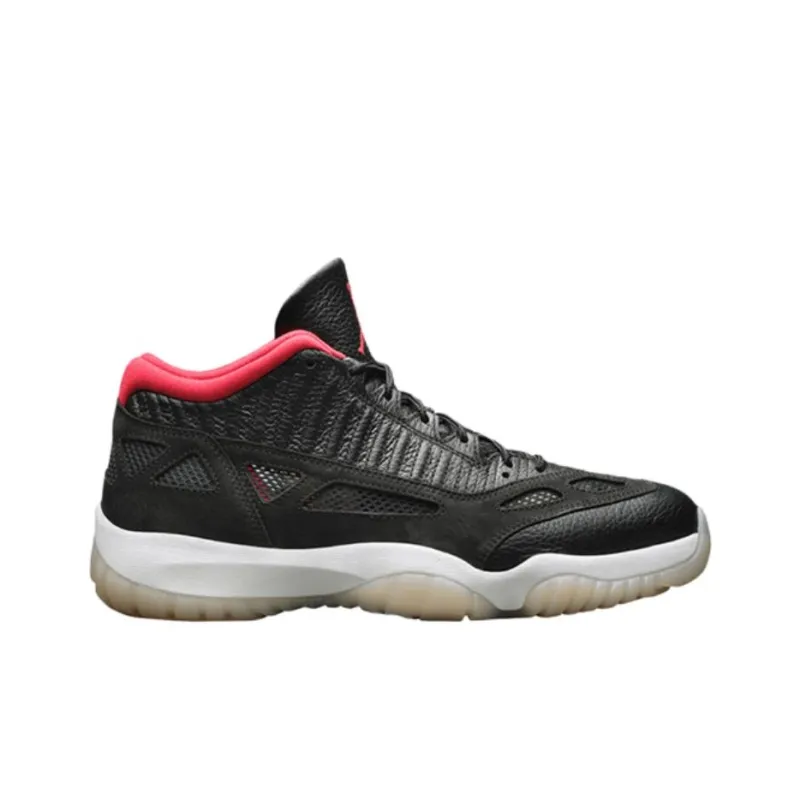 Jordan 11 Cushioning, Wear Resistant Low Top Vintage Basketball Shoes Men's Black Red-1