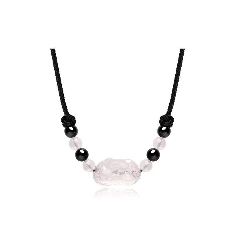 Lao Feng Xiang Obsidian Jade Necklaces Unisex-5