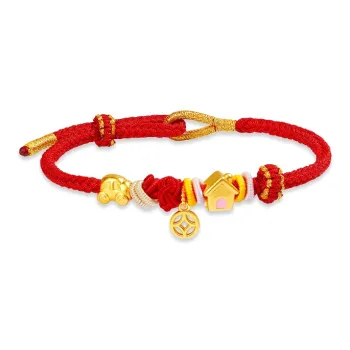 KINGFOCUS New Chinese Style Vintage Auspicious Wealth 3D Effect Premium Hand Woven Rope Good Luck Bracelets Unisex