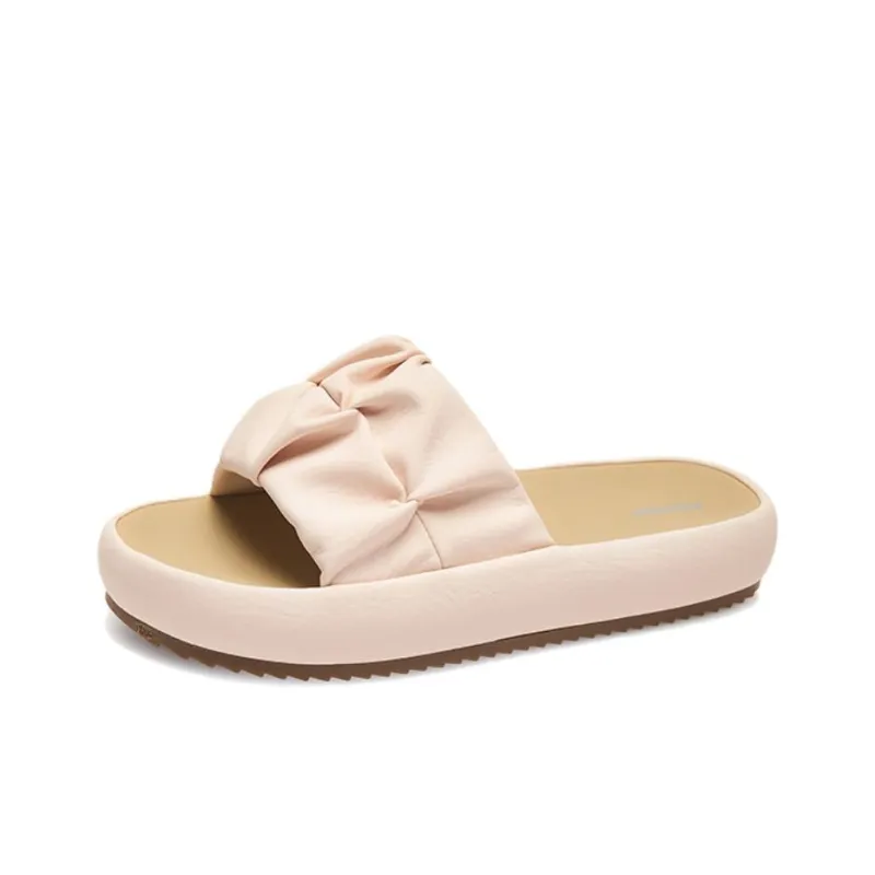 AGSDON Slide Slippers Women's Beige/Pink/Yellow-8