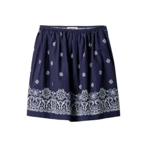 MIU MIU Casual Long Skirt Women's Blue
