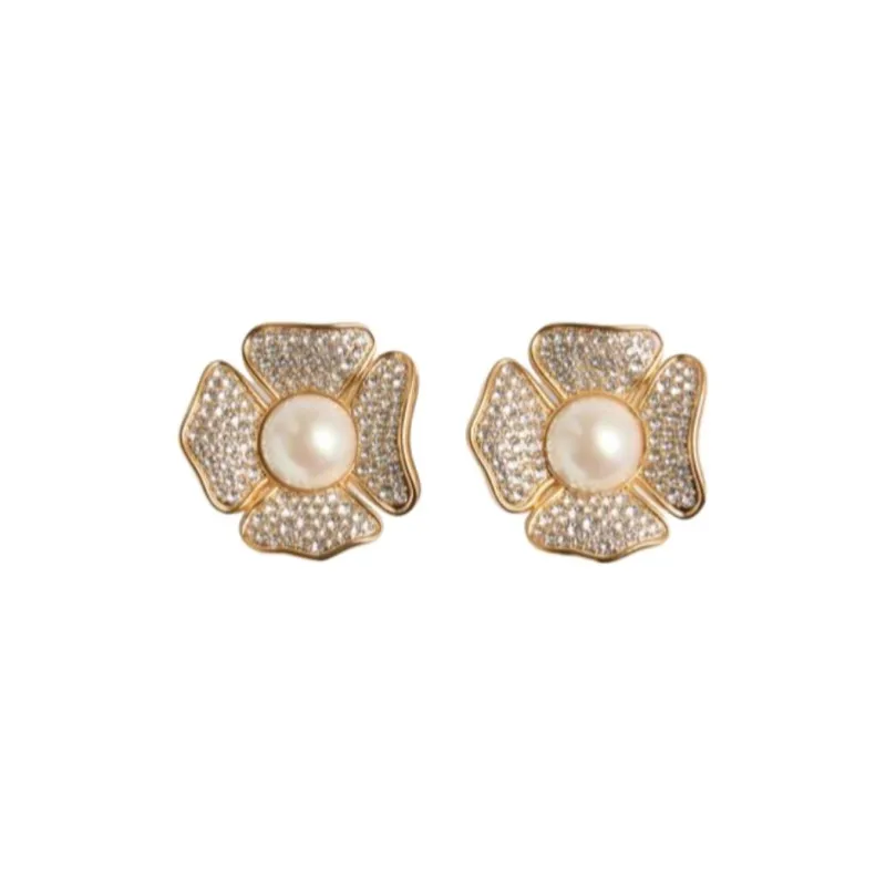 Valentino Resin Pearls Earrings Women's Gold-0