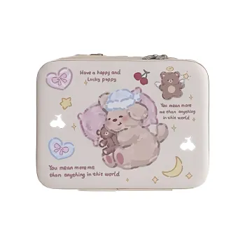 Love Of Wormwood Portable Large Capacity Mirror With Handle Makeup Bags Girlish Heart