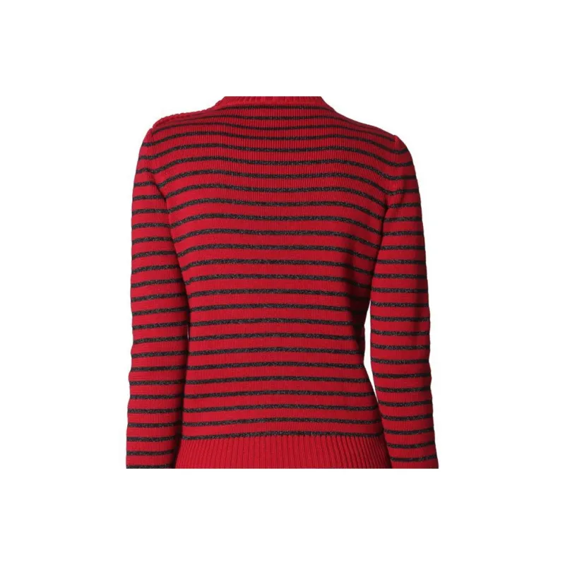 SAINT LAURENT Striped Knit Sweater-4