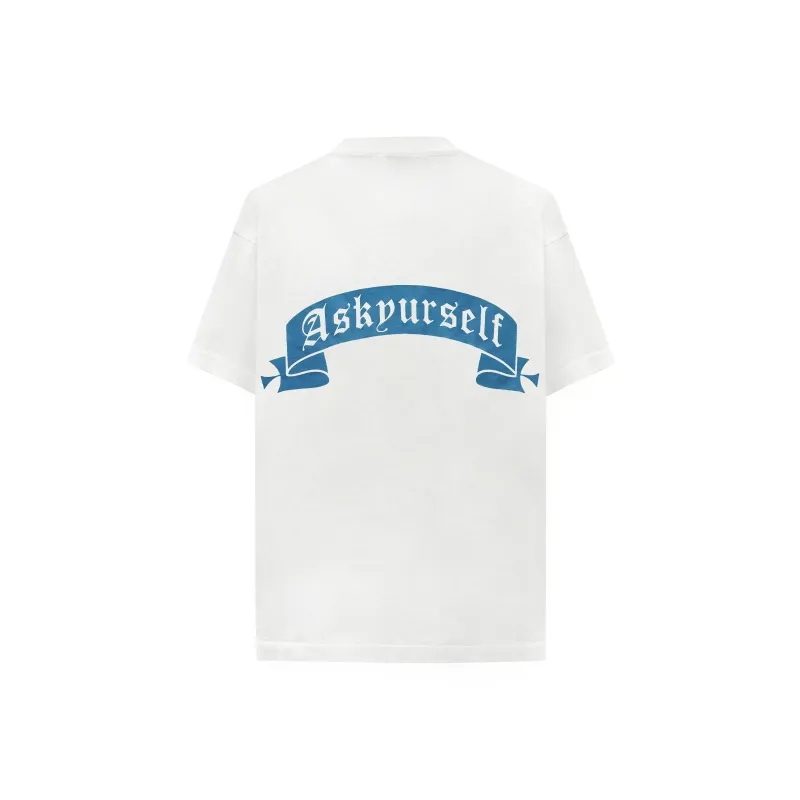 Askyurself T Shirt Unisex Distressed White-0